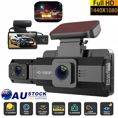 $37.99 • Buy HD 1080P Car DVR 3  Lens Dash Cam Front And Rear Video Recorder Camera G-sensor