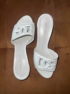 Dolce & Gabbana DG Cutout Bianca Sandals White US 8 • $200