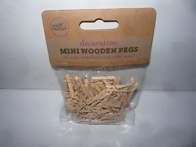 60 Mini Pegs Wooden Craft Wedding  Card Hanging Photo Decorative Small  Wooden • £3.19