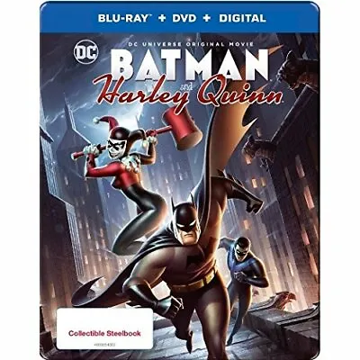 DCU: Batman And Harley Quinn Steelbook (Blu-Ray / DVD / Digital) NEW DENTED CASE • $23.97