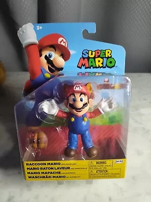 Nintendo Super Mario Raccoon Mario With Leaf 4  Figure Brand New Jakks Pacific • $7.77