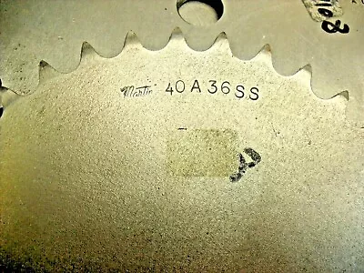 Martin 40 A36 SS 1/2  Bore Roller Chain Plate Sprocket Stainless Steel • $85