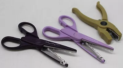 Lot Of 3 Scrapbooking Craft Decorative Scissors Leaf Shaped Hole Punch Cut Out • $10.99
