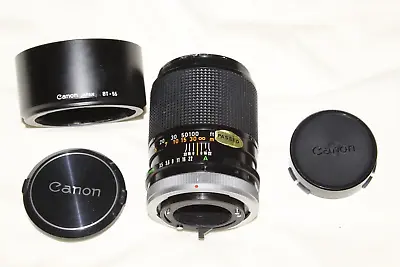 Canon FD 135mm F3.5 SC Prime Telephoto Lens + Canon Caps & BT-55 Lens Hood • £29.99