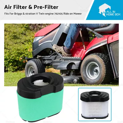 Air Filter & Pre-Filter For Briggs & Stratton V Twin Engine 792105 Ride On Mower • $16.09