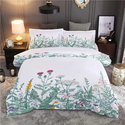 Dandelions And Violet Are Bloom 3D Quilt Duvet Doona Cover Set Pillow Case Print • £42.87