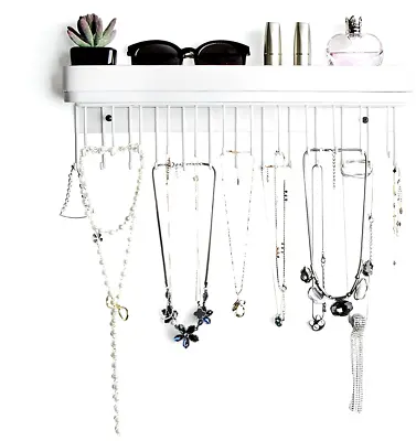 JackCubeDesign Hanging Jewellery Organiser Necklace Hanger Bracelet Holder Wall • £15.99
