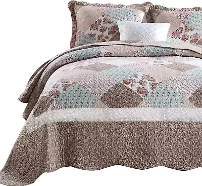 Quilts Queen Quilt Set With Pillow Shams Lightweight Reversible Bedspread For • $50.99