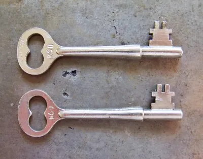 Set Of 2 Antique CORBIN Lock Co. #R60 Old Mortise Lock Steel Skeleton Keys • $19.99