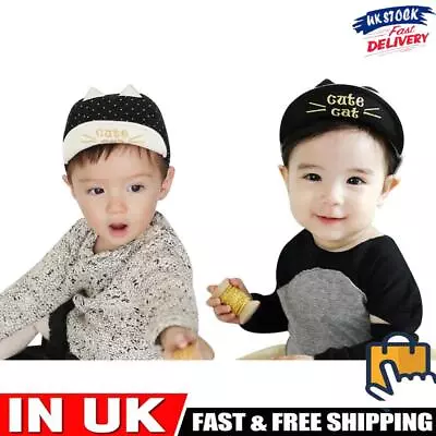 Infant Baby Embroidered Cats Baseball Hat Boys Girls Sunhat Peak Cap # • £4.16