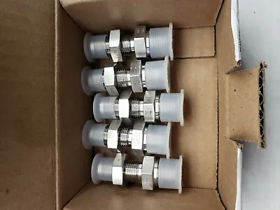 Lot Of 5 Parker 6-6 WFTX-S  Male Bulkhead Connector 3/8 JIC X 3/8 NPT Steel • $49.99