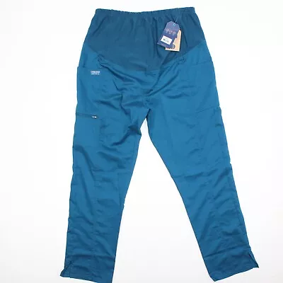 Cherokee Workwear  Women's Maternity Scrub Pants Size M Teal Blue Ankle Splits  • $29.99