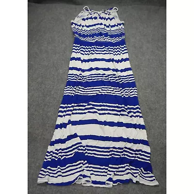 Milly Maxi Dress Womens Sz Medium Blue & White Striped Fit & Flare Sleeveless * • $28.02