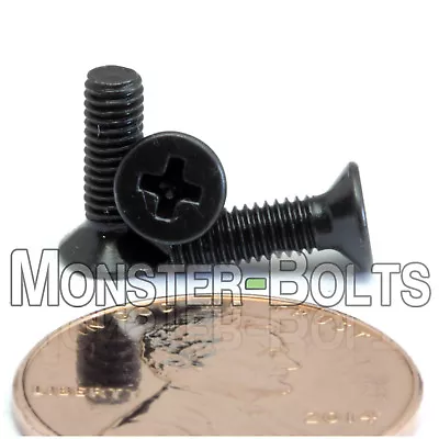 M3 X 10mm Phillips Flat Head Machine Screws Steel W Black Ox Countersunk DIN965 • $4.84