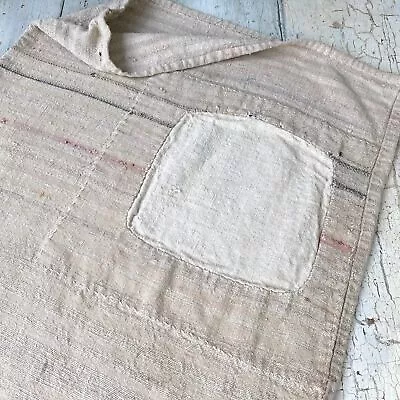 Grain Sack European Linen Distressed Patched Rustic Feed Sack Grainsack Vintage • $140