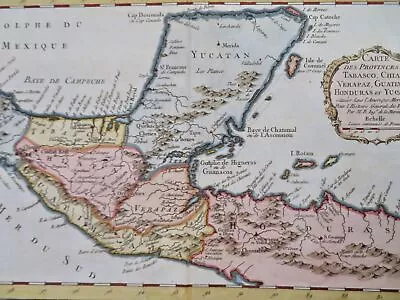 Central America Mexico Yucatan Honduras Guatemala 1754 Bellin Engraved Map • $200