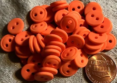 24 Small Matte Bright Matte Pinkish Orange Plastic Buttons 7/16  11mm # 4738 • $4.99