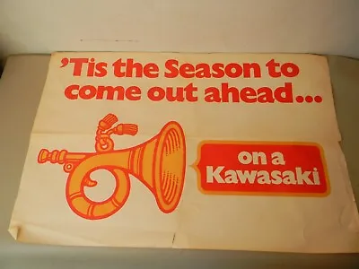 Vintage Kawasaki Dirt Bike Poster Dealer Advertising • $19