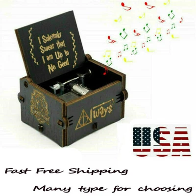 $7.99 • Buy Retro Wooden Music Box Harry Potter Hand Cranked Kids Lovers Birthday Xmas Gifts