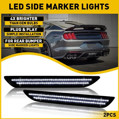 For 2015-2022 Ford Mustang Rear LED Side Marker Lights Bumper Lamps Smoked Lens • $21.84