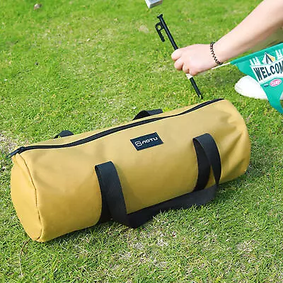 1* Tent Stake BagCanvas Double Layer Camping Tent Peg Nail Storage Bag • $16.39