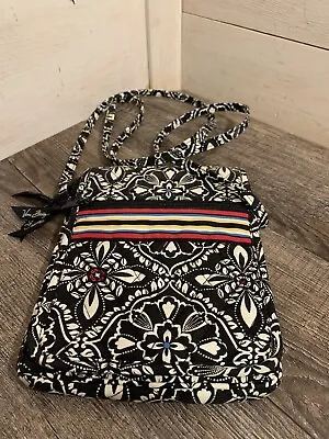 Vera Bradley BARCELONA Black Red Flipster Fold Over Crossbody Bag Purse • $15.99