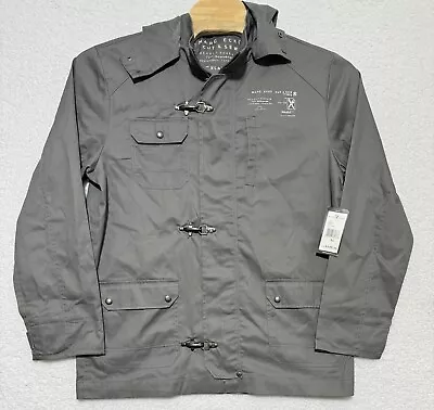 NEW Marc Ecko Cut & Sew Utility Hooded Jacket Cigar Gray Military Style Mens XL • $49.99
