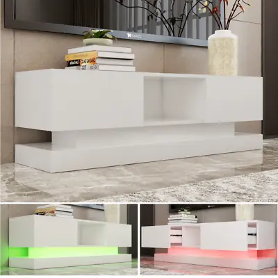 $128 • Buy TV Cabinet Entertainment Unit Stand RGB LED Furniture