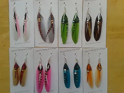 £2.50 • Buy Native American Feather Earrings New Collection 925 Silver Hooks HandMade