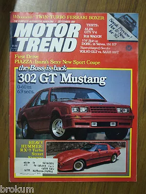 Motor Trend September 1981 302 Gt Mustang Rx-7 Turbo • $11.95