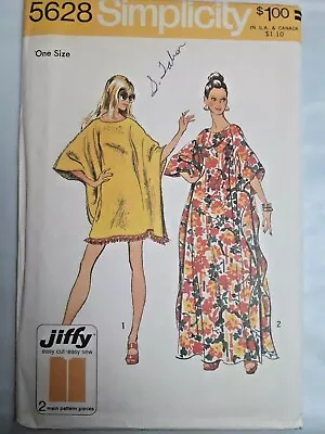 Caftan MuuMuu MuMu OS Dress Loose Simplicity Sewing Pattern 5628 VTG UC Jiffy  • $14.99