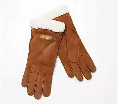 Koolaburra By UGG Leather And Sherpa Gloves-Chestnut/Ivory-Medium-NWT-A461649 • $16.99