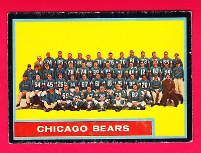 1962 Topps #25 Chicago Bears Team Card W/mike Ditka • $7