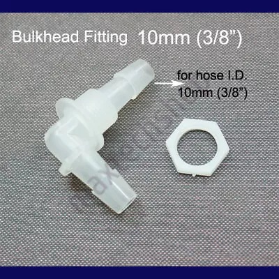 3/8  Inch 10mm Plastic 90° Elbow Bulkhead Fitting Hose Barb Connector Adapter • $2.46