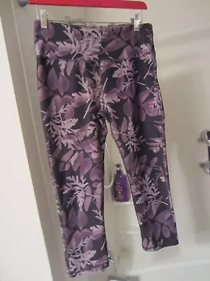 Pre-owned Women's Active Wear Capri Pants Marika Sport Size L (12-14) Black/purp • $7.99