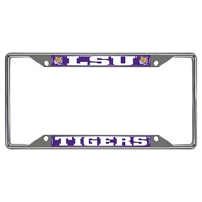 Fanmats NCAA LSU Tigers Chrome Metal License Plate Frame  • $13.99