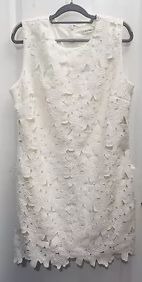 Calvin Klein White Structured Lace Dress Size 16W • $10