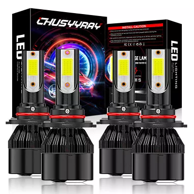 9006 9005 LED Headlight KIT Combo Bulbs 10000K High Low Beam Super Bright White • $20.99