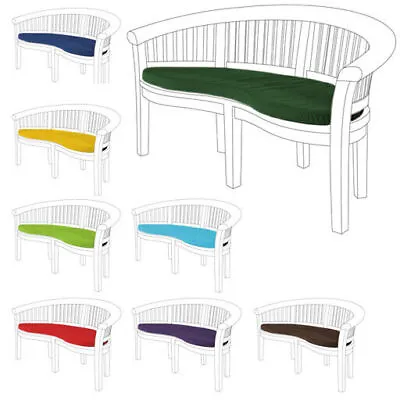 Outdoor 3 Seater Curved Banana Bench Seat Pad Cushion For Garden Patio Furniture • £39.97