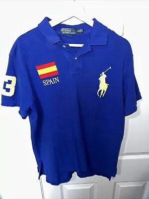 Polo Ralph Lauren Custom Fit Shirt Mens L Spain Blue Polo Golf #3 • $22.07