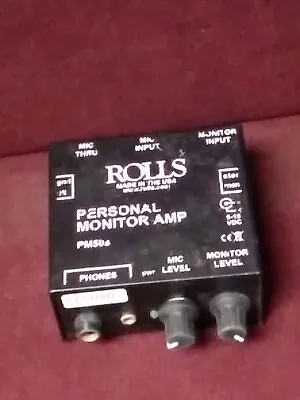 Rolls PM50S Monitor Amplifier - Black - Not Teested/ No Cables • $30