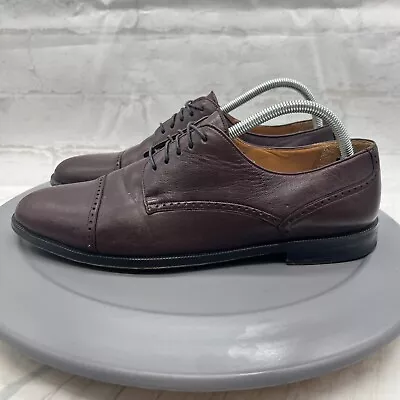 Mezlan Shoes Trieste Mens 10.5M Brown Calf Skin Leather Brogue Cap Toe Derbys • $39.99