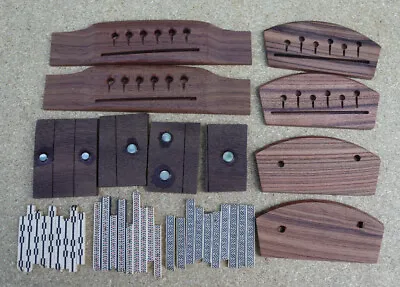 Vintage Martin Acoustic Guitar Wood Bridge Inlay Parts Mixed Lot Rosewood RARE • $150