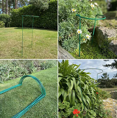 £17.99 • Buy Garden Metal Herbaceous Plant Support Stakes Frame Cage Wire Grow Through Hoops 