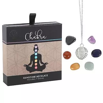 Chakra Natural Gemstone Crystal Necklace Kit DIY Spiritual Jewellery Making Set • £9.45