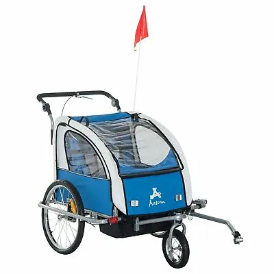 2-in-1 Double Bike Trailer Swivel Child Bicycle Cargo With 2 Security Harnesses • $176.79