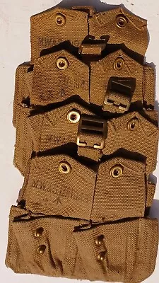 British Wwii Khaki Web P-37 .303 Ammo Pouches • $66