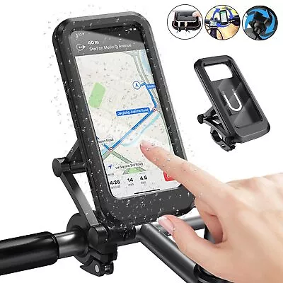 Motorcycle Bike Handlebar Phone Mount Holder Waterproof Case For IPhone Samsung • $10.95