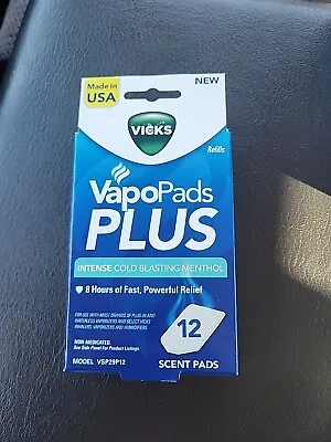 Vicks VapoPads PLUS Refills Intense Cold Blasting Menthol 12 Scent Pads • $12.50