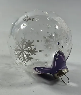 Christmas CLEAR Painted Glass Ball Ornament Decorate Holiday Tree Decoration • $11.96